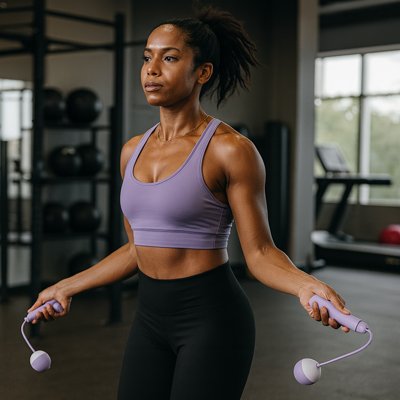 femme ajuste Corde a sauter sans corde pour sauter 