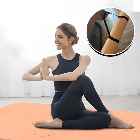 Femme pratique le yoga sur le tapis de sport