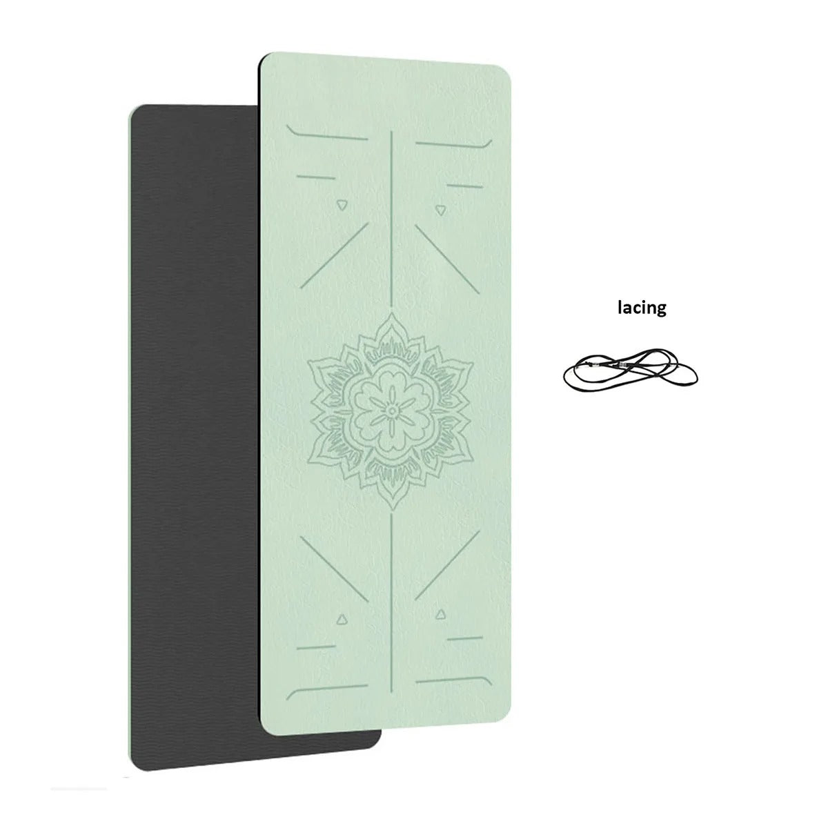tapis yoga vert avec lacée